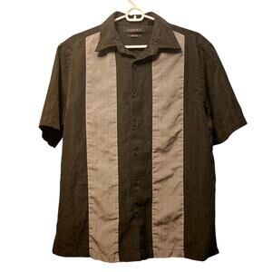 Vintage A{x}ist paneled button down bowler style shirt size medium